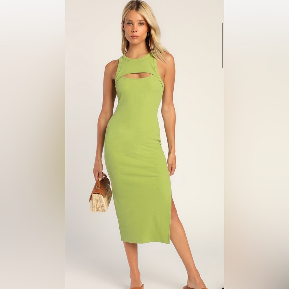 NWT green keyhole bodycon dress